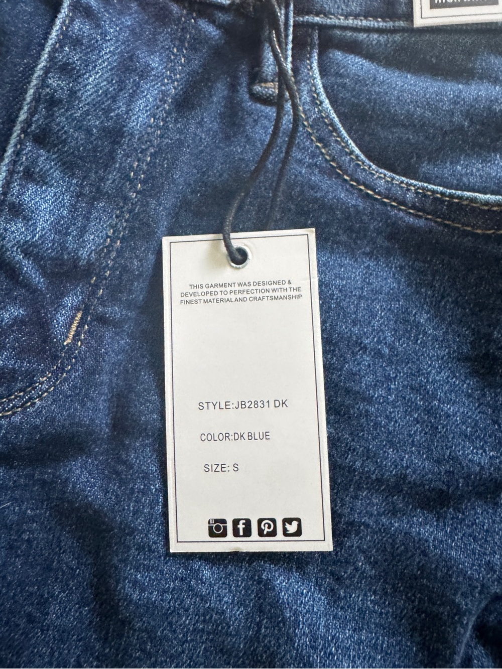 Judy Blue Stretch Denim Pencil Skirt Raw Hem JB2831 Dark Blue Size S - Picture 5 of 9